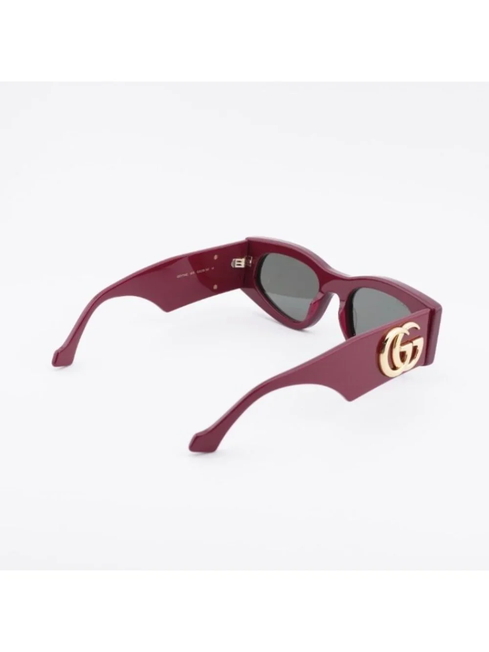 Gucci GG1754S 005 Sunglasses Burgundy Square Frame, Grey Lenses